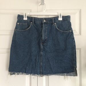 Denim Skirt with Light Distressing